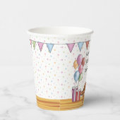 Gobelets En Papier Rouge Golden Retriever Coloré Pastel Anniversaire (Droite)