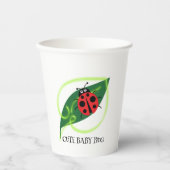 Gobelets En Papier Rouge mignonne coccinelle Vert Amour Feuil enfant (Recto)