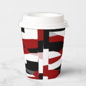 Gobelets En Papier Rouge noir et blanc abstrait (Droite)