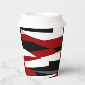 Gobelets En Papier Rouge noir et blanc abstrait (Recto)