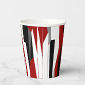 Gobelets En Papier Rouge noir et blanc abstrait (Droite)