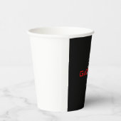 Gobelets En Papier Rouge noir Votre nom Monogramme initial Moderne (Droite)