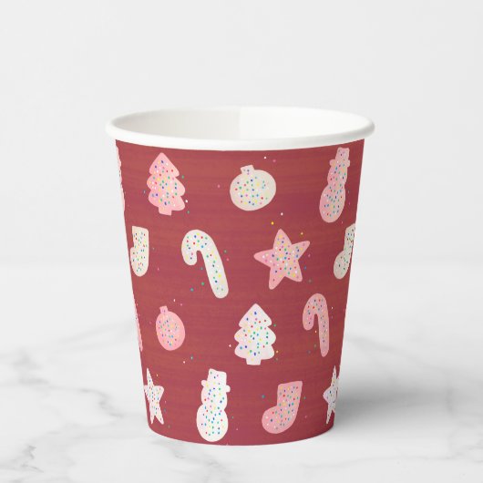 Gobelets en papier rouge pour biscuits de Noël (Gauche)