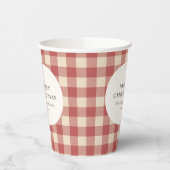 Gobelets En Papier Rouge rustique En vichy moderne Noël (Gauche)