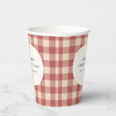 Gobelets En Papier Rouge rustique En vichy moderne Noël (Droite)