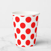 Gobelets En Papier Rouge sur blanc grand format Pois (Verso)