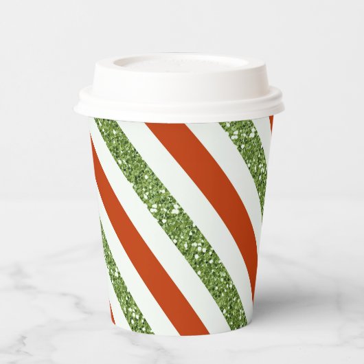 Gobelets En Papier Rouge Vert Parties scintillant Blancs Fêtes Noël (Gauche)