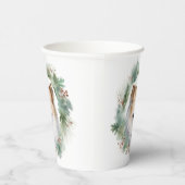 Gobelets En Papier Rough Collie Christmas Wreath Festive Pup (Droite)