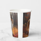 Gobelets En Papier Rough Collie dans l'automne Leaves automne Inspire (Gauche)