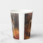 Gobelets En Papier Rough Collie dans l'automne Leaves automne Inspire (Droite)