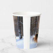 Gobelets En Papier Rough Collie Laisser Neige Noël (Droite)