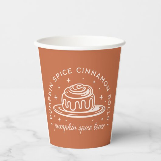 Gobelets En Papier Rouleaux de cannelle à épices citrouilles (Recto)