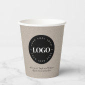 Gobelets En Papier Round Circle Custom Company Logo Rustique Kraft (Recto)