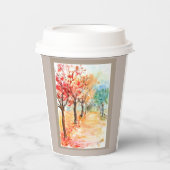 Gobelets En Papier Route d'automne (Recto)