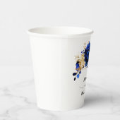 Gobelets En Papier Royal Bleu Jaune Or Mariage métallique Floral (Droite)