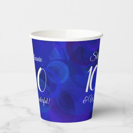 Gobelets En Papier Royal Blue 100 et merveilleuse fête d'anniversaire (Gauche)