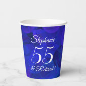 Gobelets En Papier Royal Blue 55 et Retraite Party (Verso)
