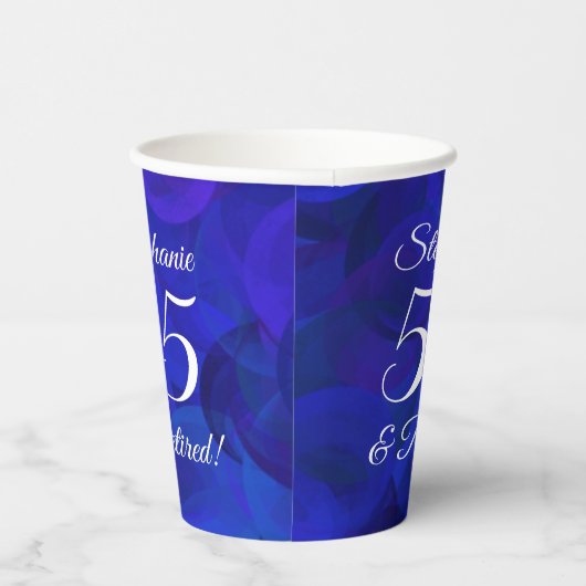 Gobelets En Papier Royal Blue 55 et Retraite Party (Droite)