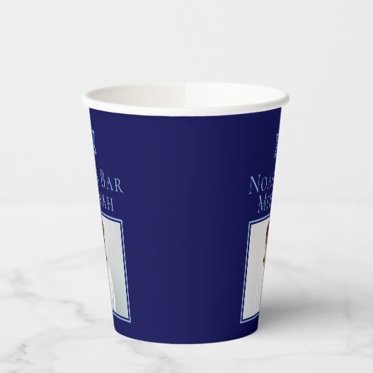 Gobelets En Papier Royal Blue Bar Mitzvah Photo Star du David Party (Gauche)