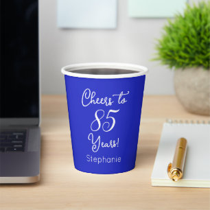 Gobelets En Papier Royal Blue encourage à 85 ans 85e anniversaire