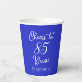 Gobelets En Papier Royal Blue encourage à 85 ans 85e anniversaire (Verso)