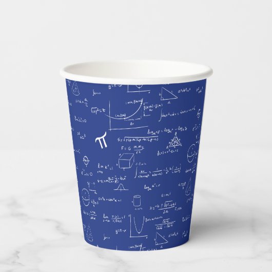 Gobelets En Papier Royal Blue Math (Verso)