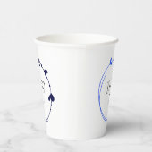 Gobelets En Papier Royal Blue Simple Heart Wreath Monogram Mariage (Droite)