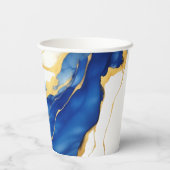 Gobelets En Papier Royal Blue Yellow Gold salue à Grad Graduation (Verso)