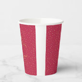 Gobelets En Papier Royal Elegant Red Gold Crown Tiara Nom Monogramme (Gauche)