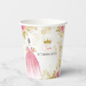 Gobelets En Papier Royal fête rose princesse anniversaire (Verso)