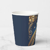 Gobelets En Papier Royal Quinceañera Gold et Navy Princess Thème (Droite)