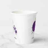 Gobelets En Papier royal violet et fleurs blanches argent (Droite)