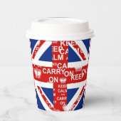 Gobelets En Papier Royaume-Uni Union Jack garder le calme (Gauche)
