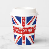 Gobelets En Papier Royaume-Uni Union Jack garder le calme (Recto)