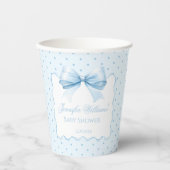 Gobelets En Papier Ruban bleu clair bébé garçon douche tasses en papi (Recto)