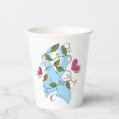Gobelets En Papier Ruban de sensibilisation bleu (Recto)