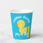 Gobelets En Papier Rubber bleu Ducky Vous êtes le premier anniversair (Verso)