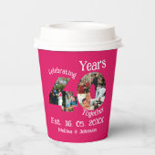 Gobelets En Papier Ruby Red 40th Mariage Anniversary 11 Photo Collage (Verso)