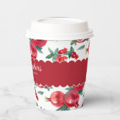 Gobelets En Papier Ruby Red Pomegranate Botanique Personnalisable (Gauche)