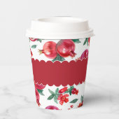 Gobelets En Papier Ruby Red Pomegranate Botanique Personnalisable (Verso)