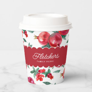 Gobelets En Papier Ruby Red Pomegranate Botanique Personnalisable