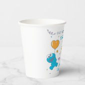 Gobelets En Papier Rue Sésame | Cookie Monster 1er anniversaire (Recto)