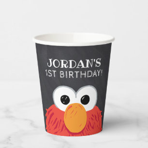 Gobelets En Papier Rue Sésame   Elmo Birthday Chalkboard