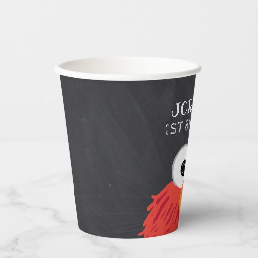 Gobelets En Papier Rue Sésame | Elmo Birthday Chalkboard (Recto)