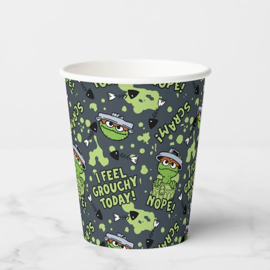 Gobelets En Papier Rue Sésame | Oscar the Grouch Phrase Motif (Verso)