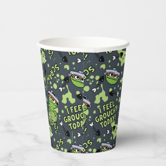 Gobelets En Papier Rue Sésame | Oscar the Grouch Phrase Motif (Droite)