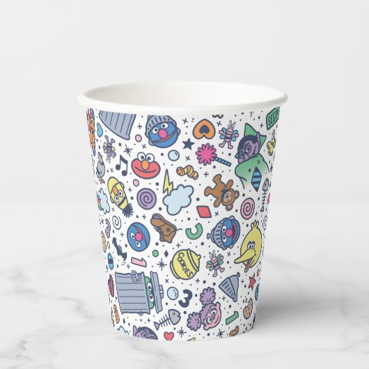 Gobelets En Papier Rue Sésame | Sesame Pals DoodMotif (Recto)