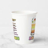 Gobelets En Papier RUM PUNCH Cocktail Recette Art (Droite)