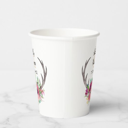 Gobelets En Papier Russe Antlers Boho Floral Allure Mariage (Droite)