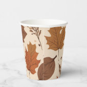 Gobelets En Papier Russe Beige Brown Érable Feuille Mariage d'automne (Droite)